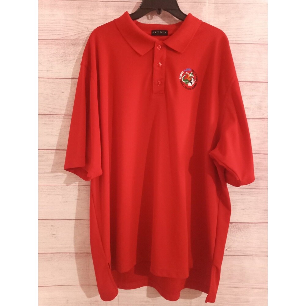 Divots Georgia-Florida Golf Polo Shirt Size 2XL Classic at Jekyll Island Red